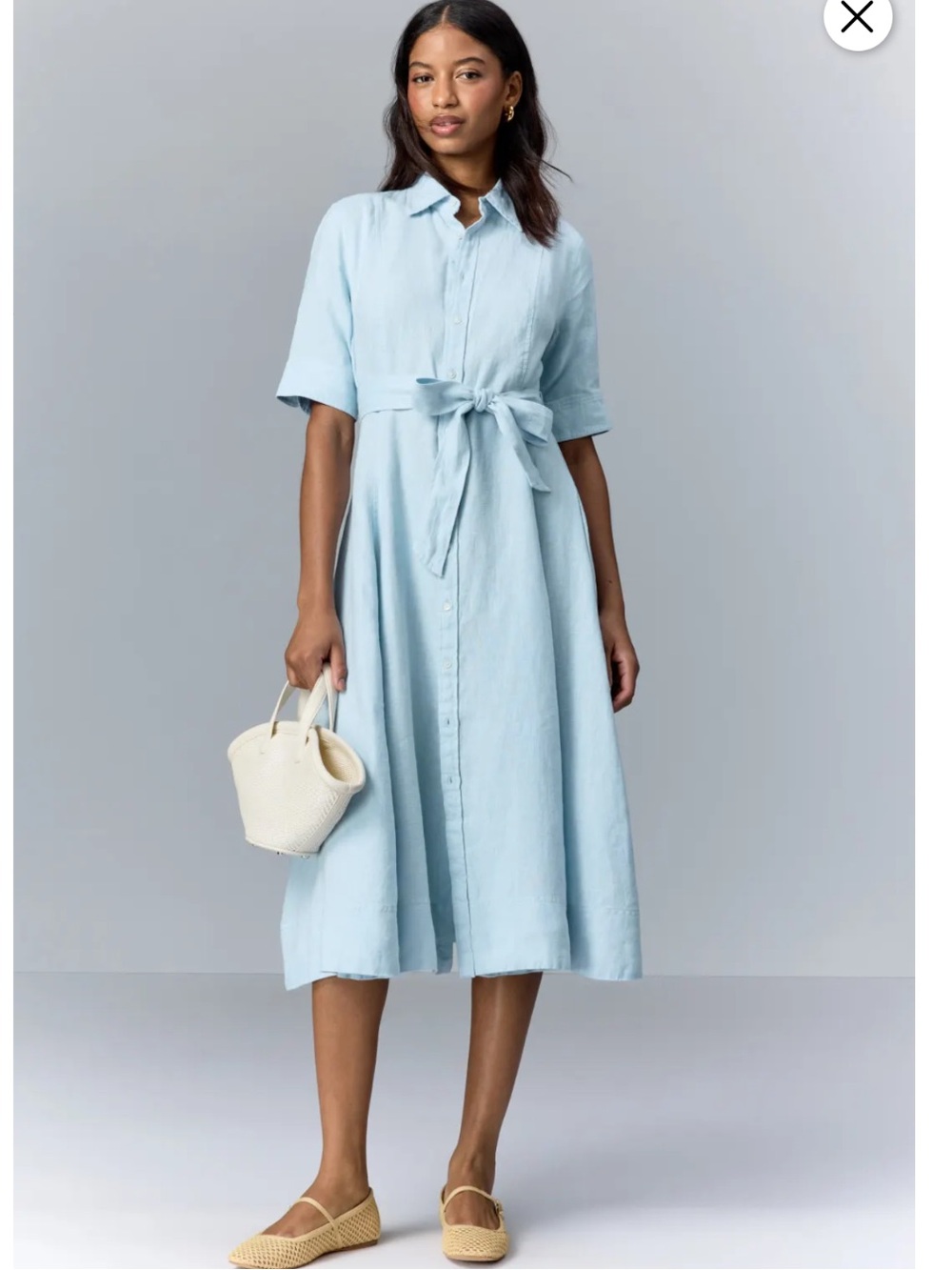 Polo Ralph Lauren Belted Linen A-Line Shirtdress, Size: 0